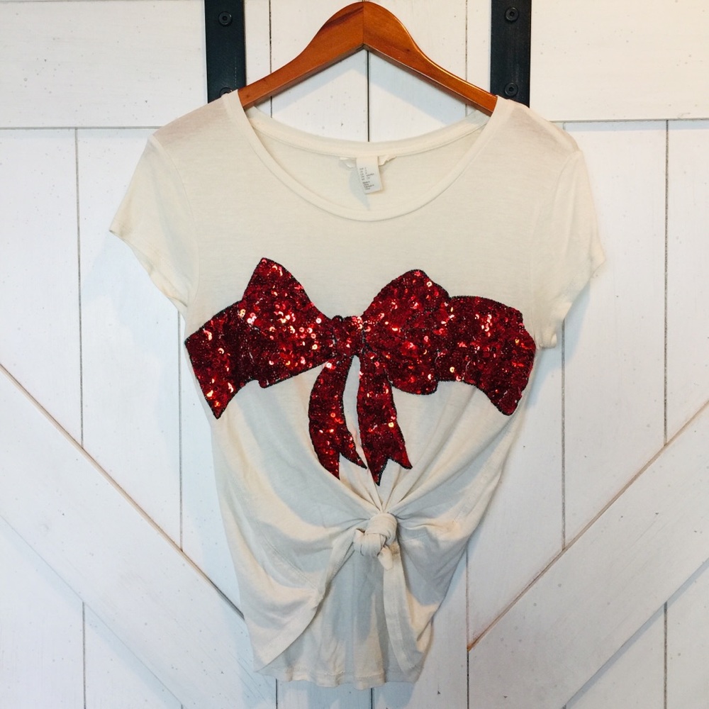 Sparkly Bow Present Tee